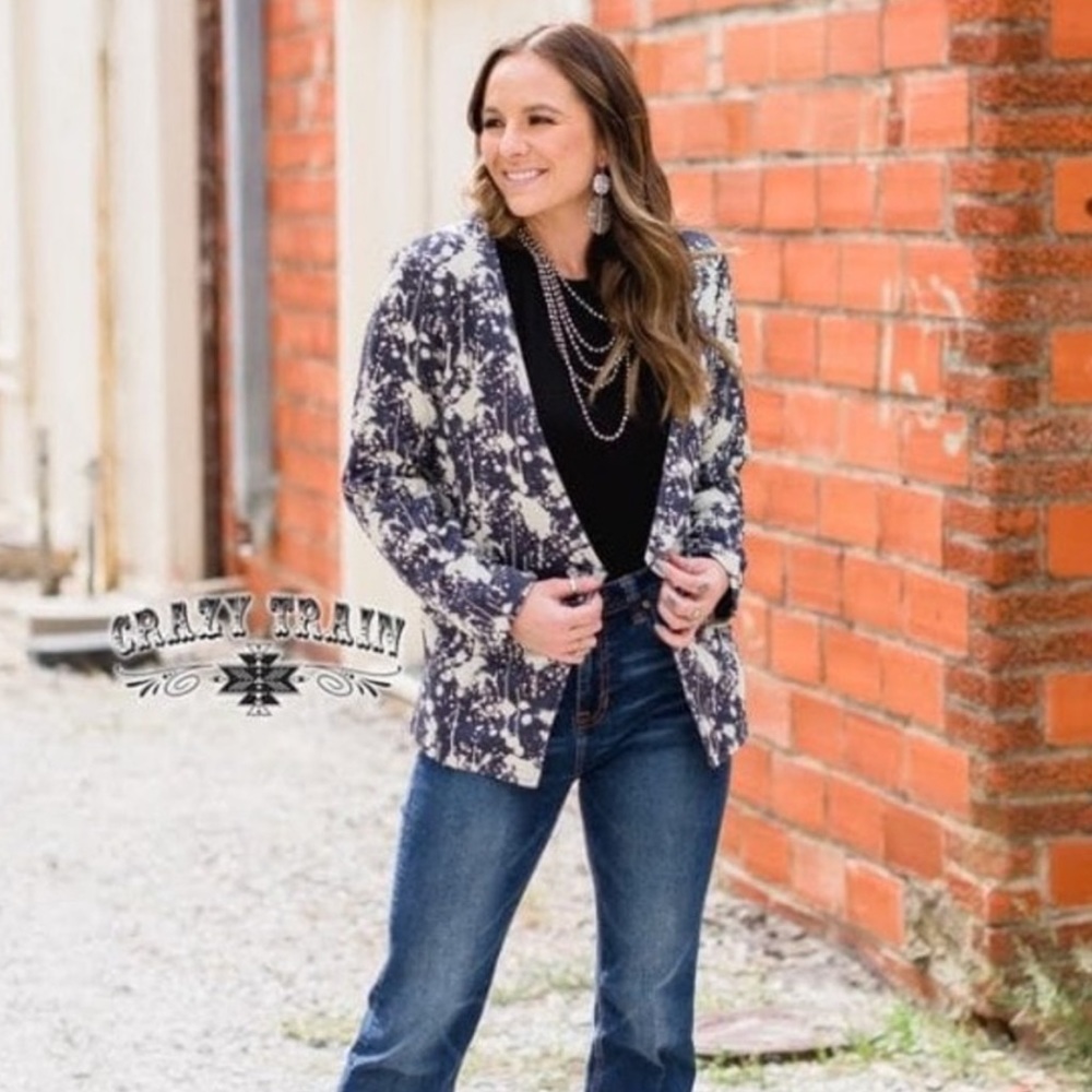 Crazy Train M Paint Splatter Blazer